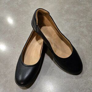 NATURALIZER  Dream Pairs Women's Leather Upper Ballet Flats - Black - Size 7.5M